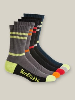 HARD YAKKA PADDED COTTON CREW WORK SOCK 5pk